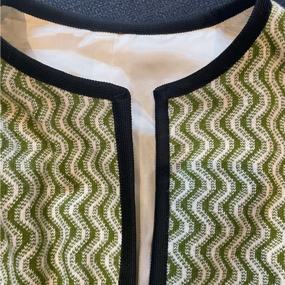 Vintage Retro Green Striped Jacket 1960s or 1970s Blazer - Picture 5 of 15